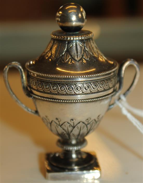 Silver miniature continental lidded urn